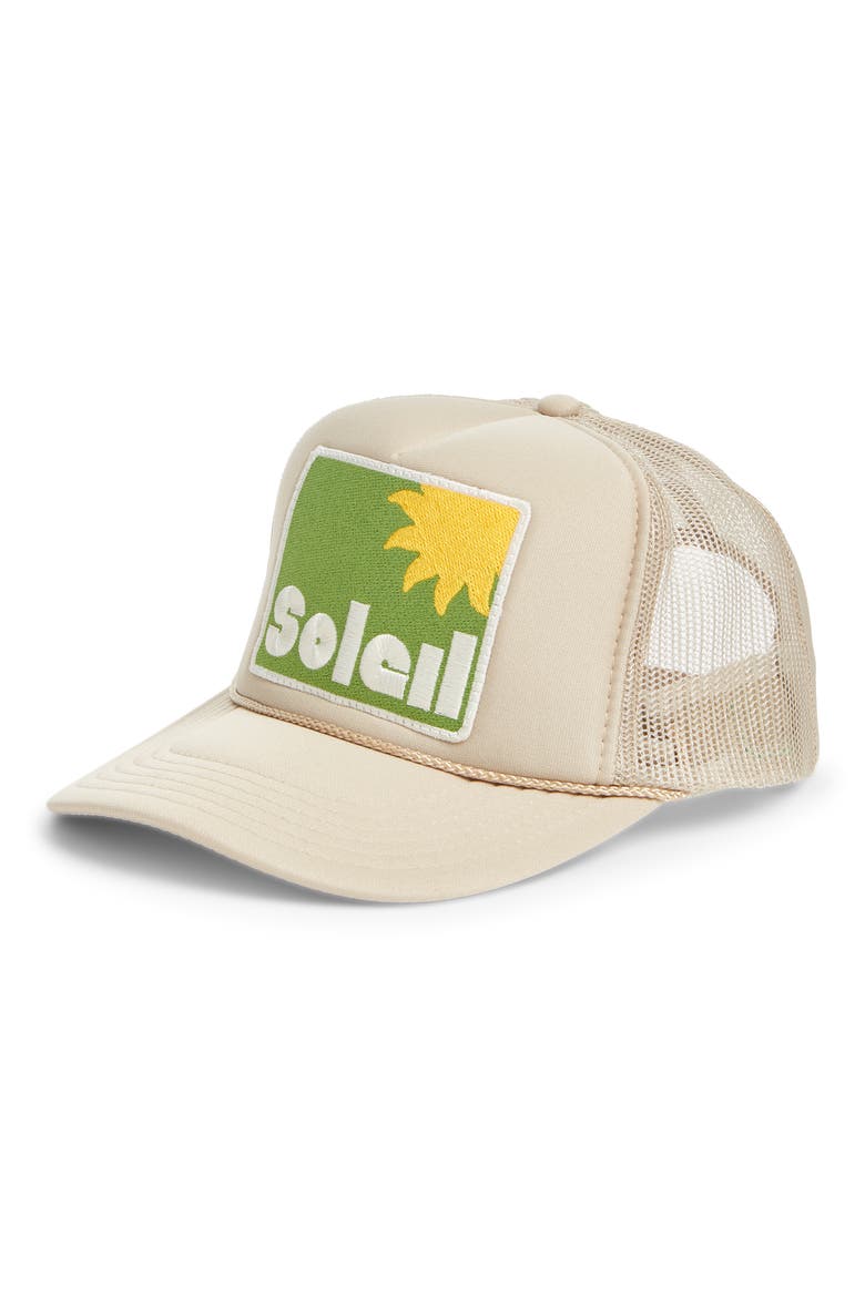 Soleil Sun Trucker Hat, Main, color, TAN