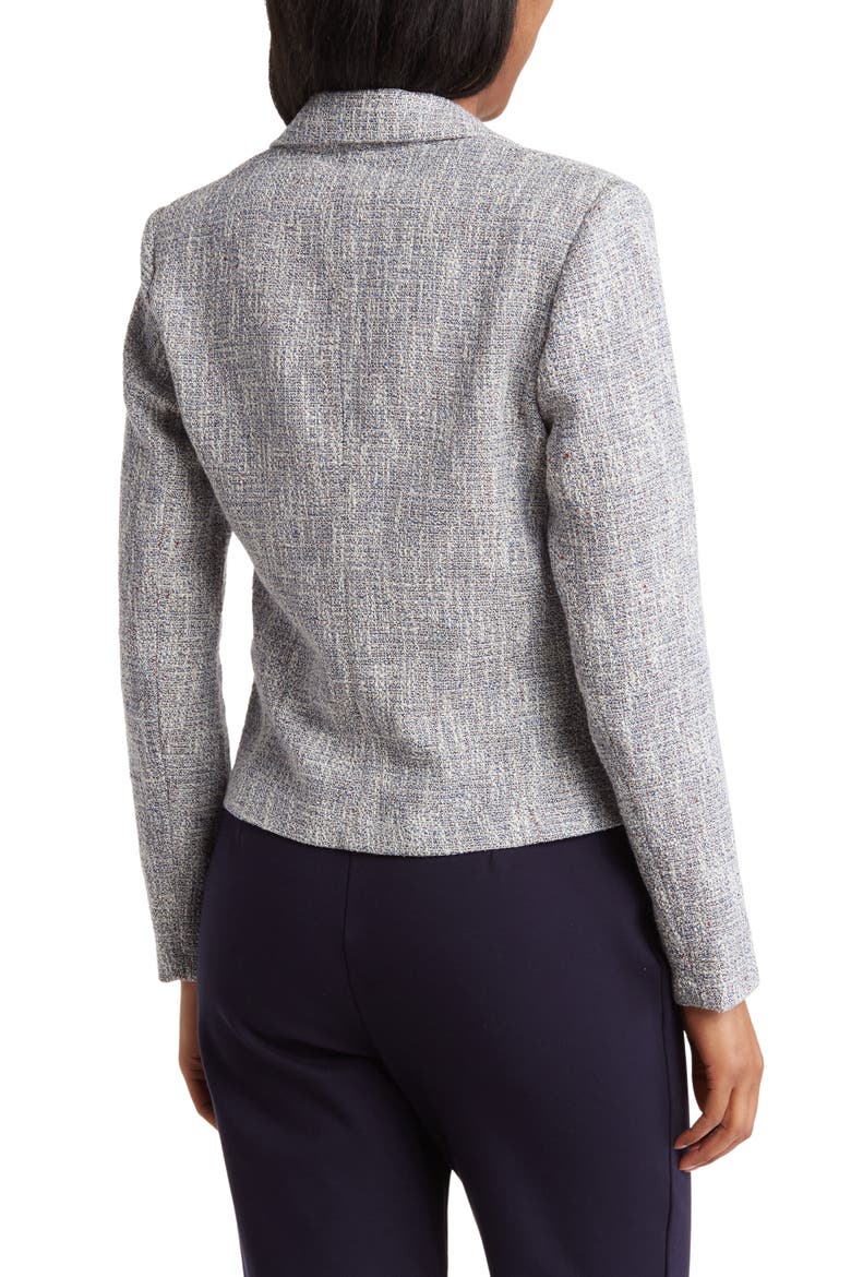 Classic One-Button Tweed Blazer, Alternate, color, BLUE