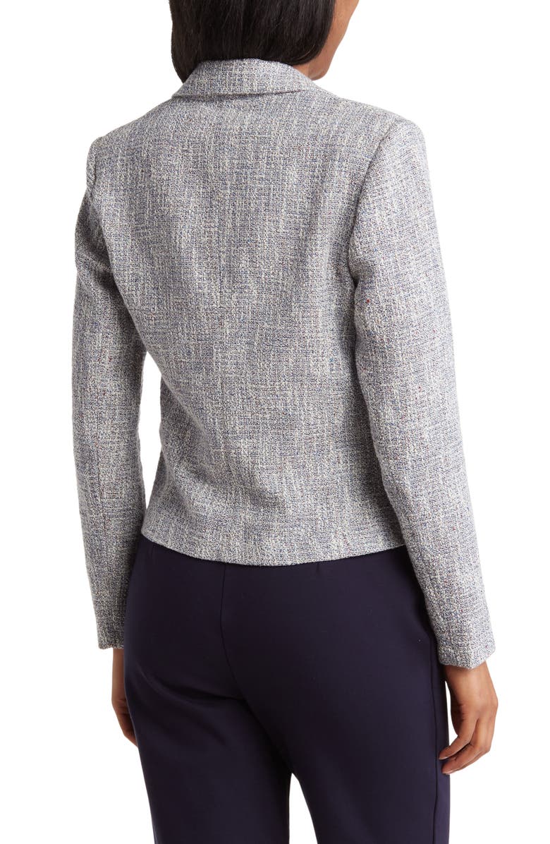Amanda & Chelsea Classic One-Button Tweed Blazer, Alternate, color, Blue Natural