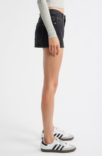Striped Denim Ultra Miniskirt