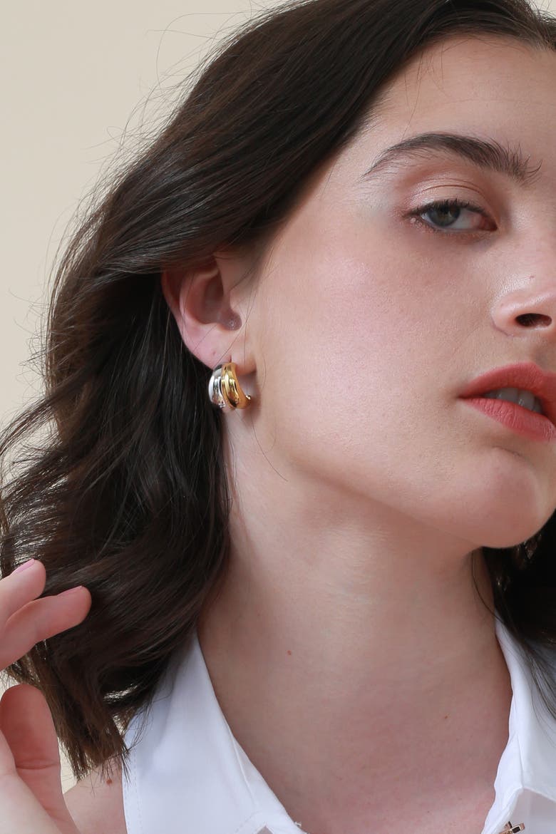 Two Tone Bubble Hoops, Alternate, color, Two Tone