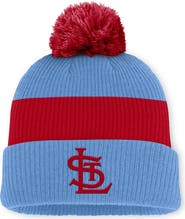 Nike Men's Nike Light Blue/Red St. Louis Cardinals Cooperstown Collection Peak Standard Cuffed Knit Hat with Pom