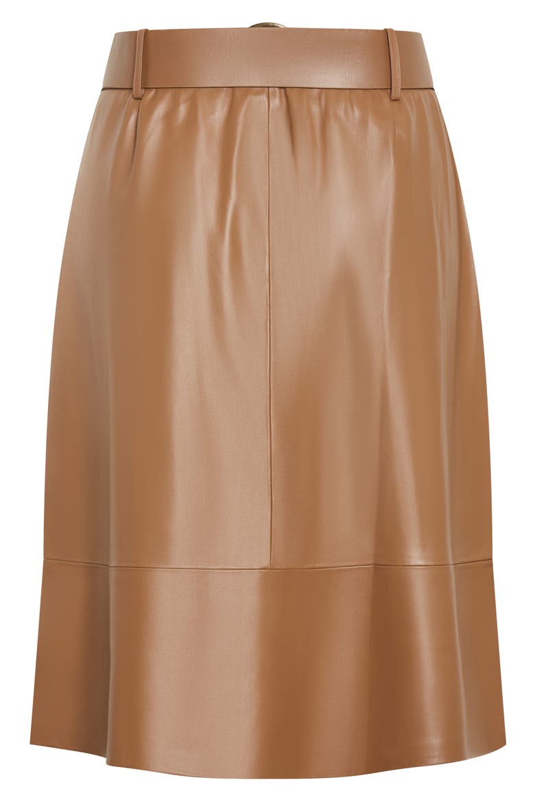 Untamed Belted Faux Leather Skirt, Alternate, color, TAN