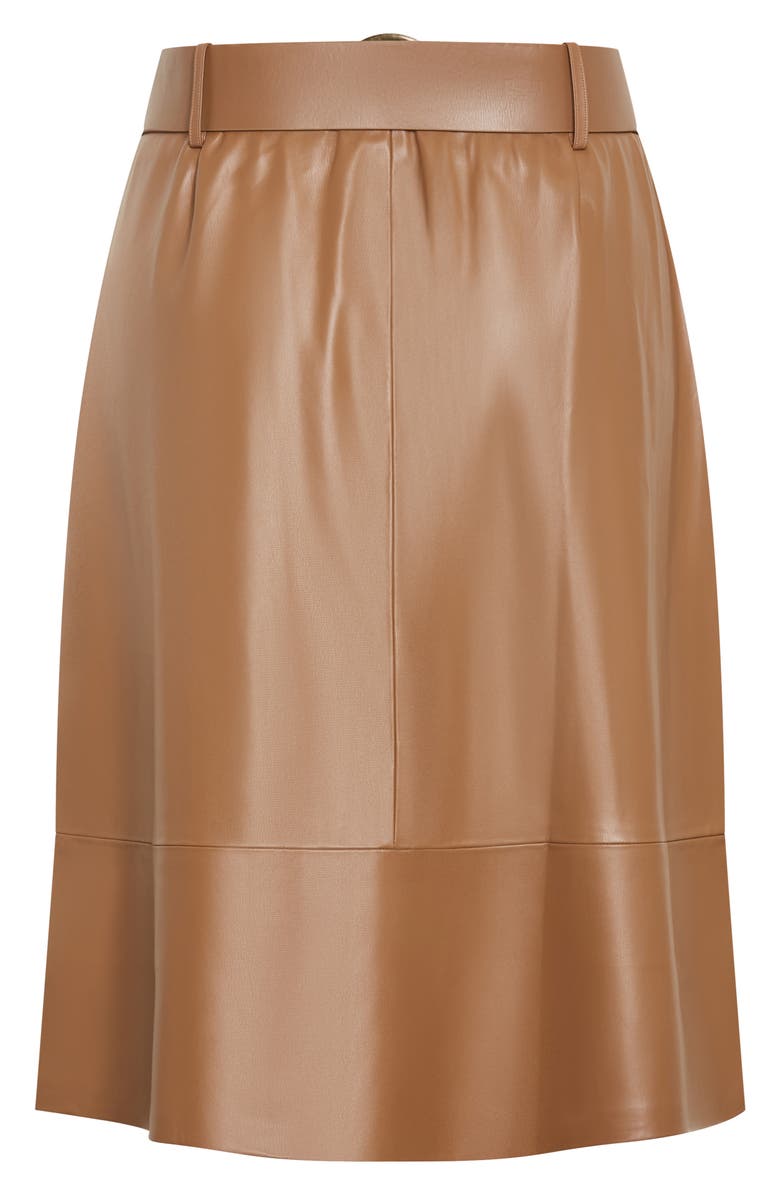City Chic Untamed Belted Faux Leather Skirt, Alternate, color, Tan