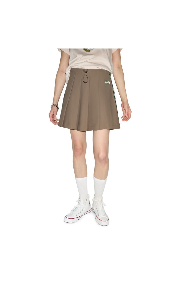 Pleated Track Skirt, Main, color, Taupe