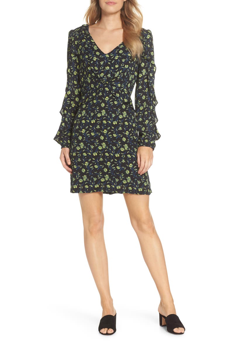 Floral Ruffle Sleeve Dress video