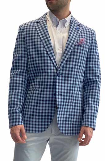TailorByrd Blue Textured Check Sportcoat