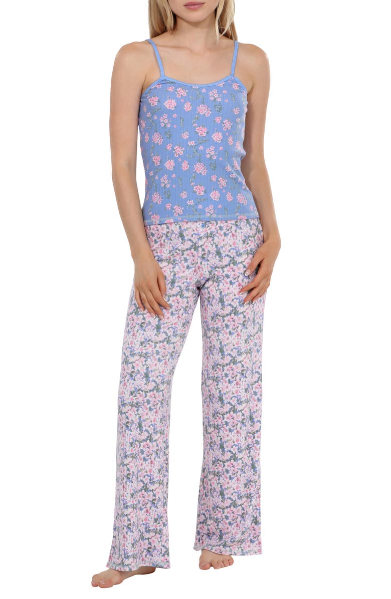 Honeydew Cuddle Crew Floral Pajamas, Main, color, 