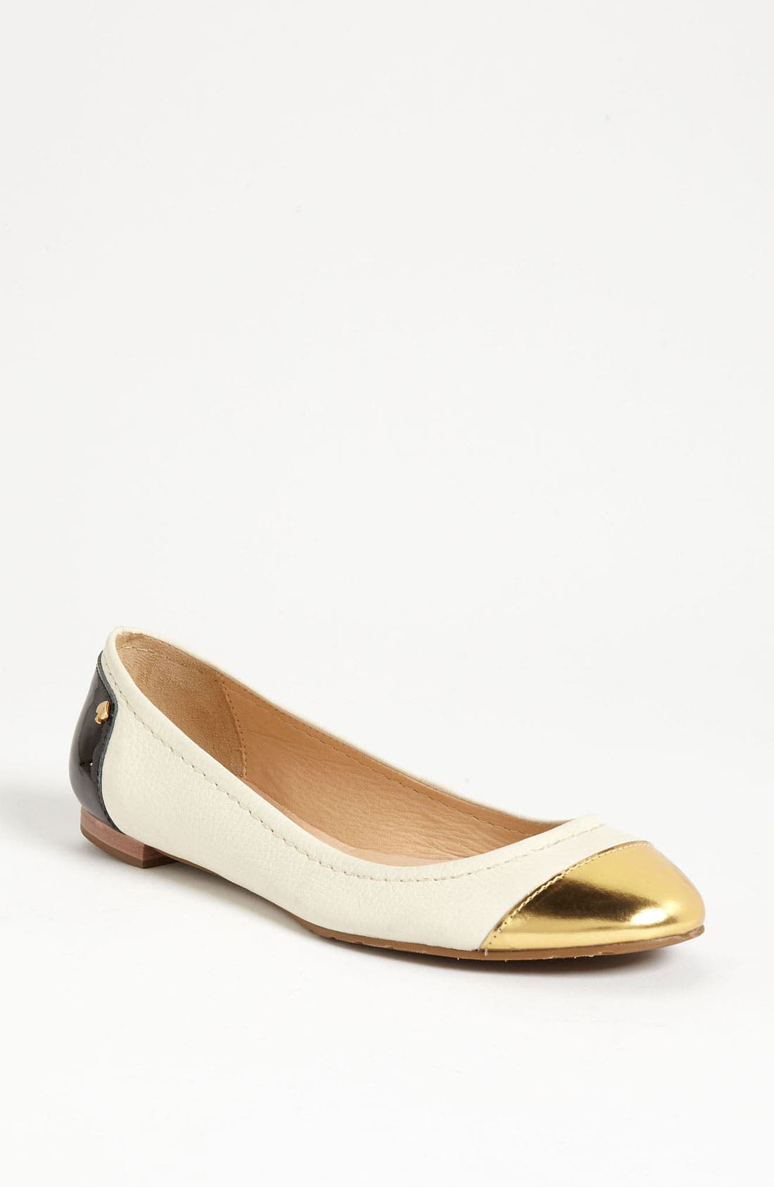 KATE SPADE TERRY FLAT, Main, color, CREAM/ GOLD/ BLACK