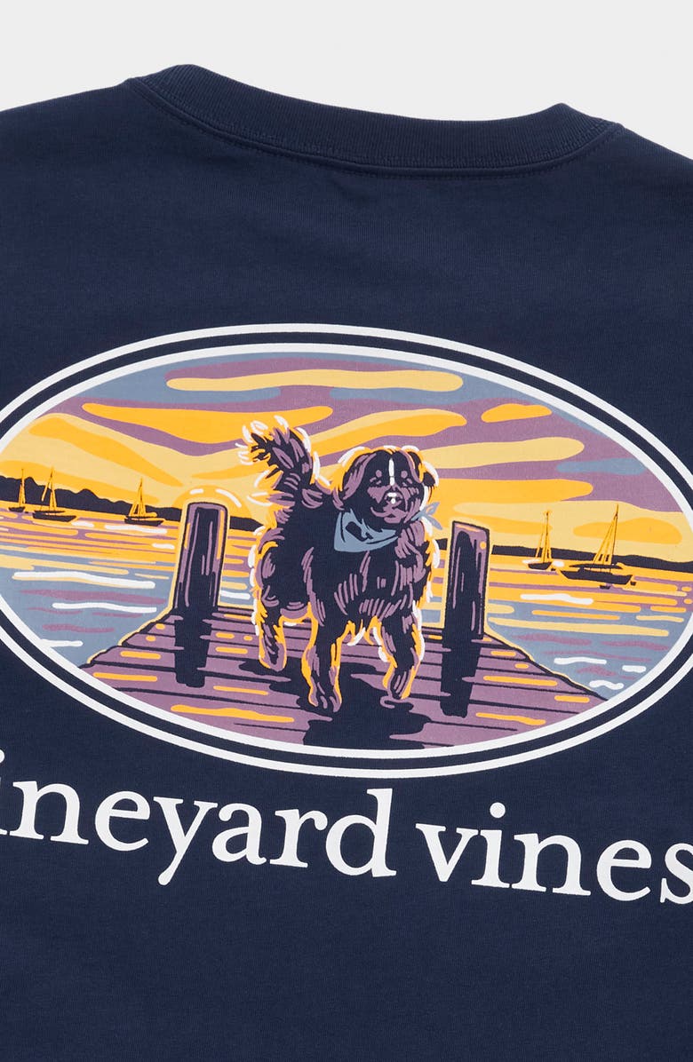 vineyard vines Sunset Pier Bernese Dog Long Sleeve Cotton Graphic T-Shirt, Alternate, color, 