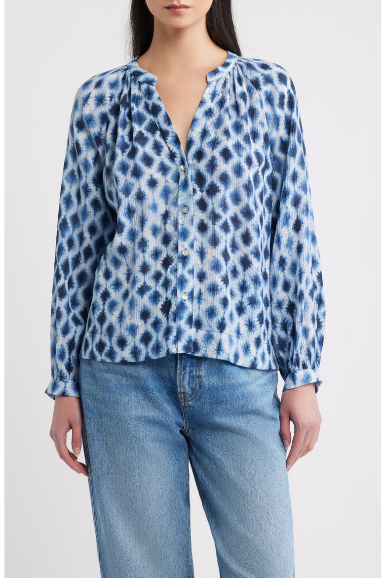 Saint Shibori Print Top, Main, color, SAPPHIRE SHIBORI