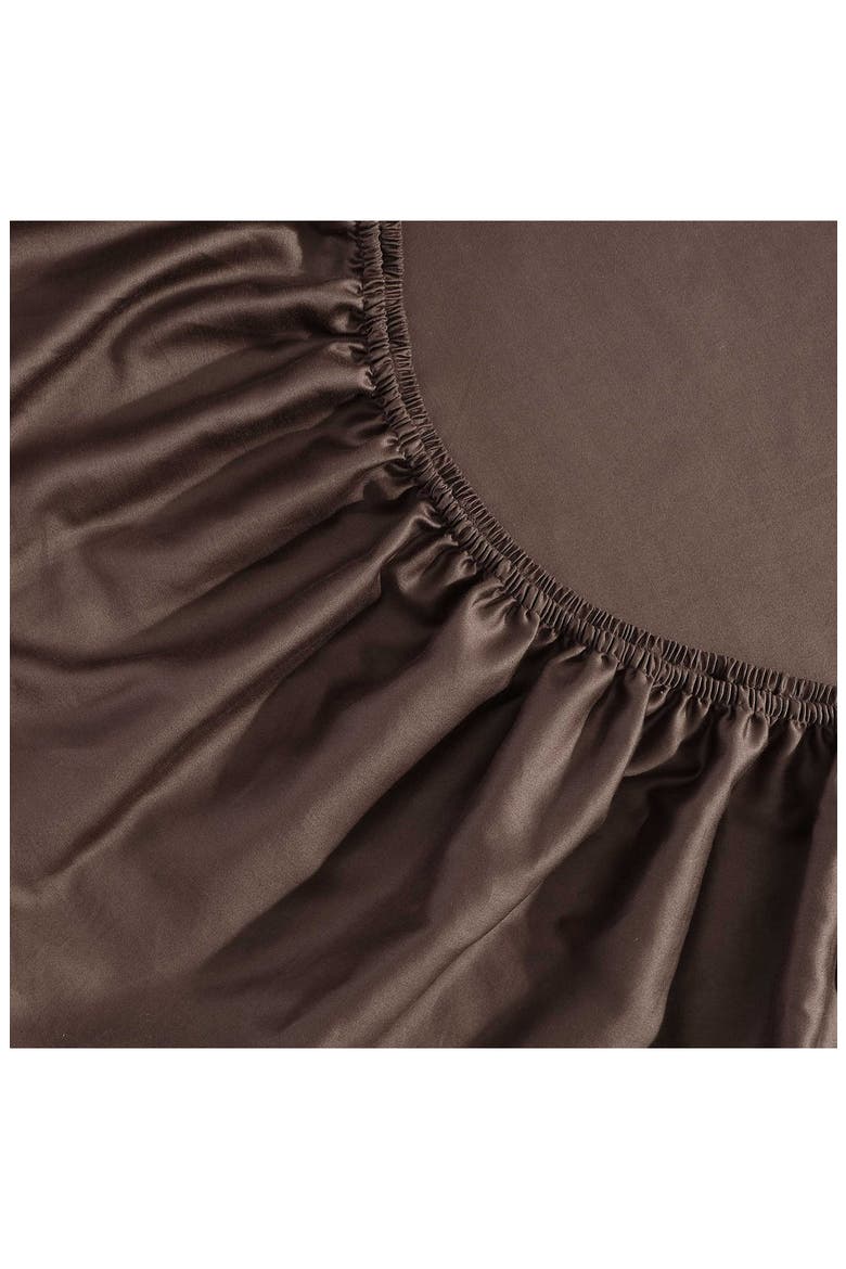 Pearl Edge 300 Thread Count Sateen Sheet Set, Alternate, color, ELK BROWN