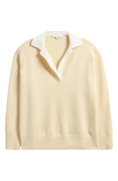 Shop Vince Wool & Cashmere Contrast Johnny Collar Sweater