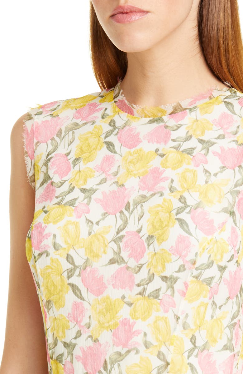 Jason Wu Collection Pleated Floral Chiffon Midi Dress, Alternate, color,