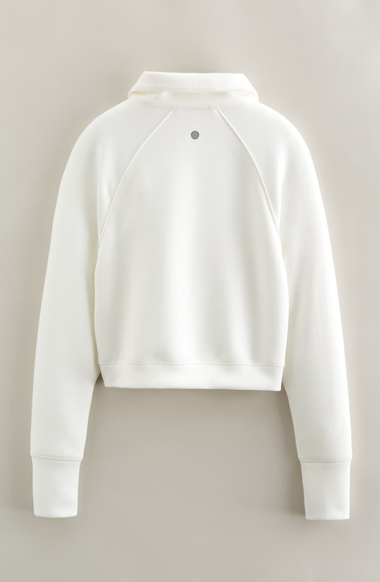 Zella Girl Kids' Varsity Track Half Zip Pullover, Alternate, color, Ivory Egret