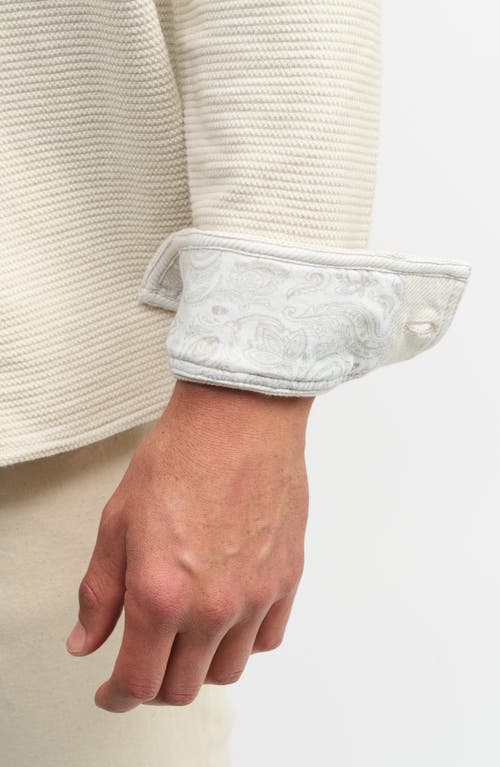 Robert Graham Brunner 2 Textured Knit Button Down Shirt In White