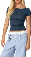 EDIKTED Becca Boat Neck T-Shirt