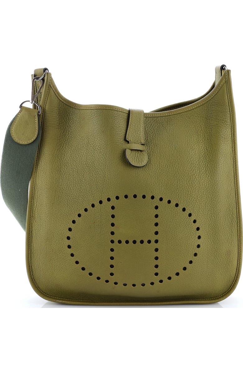 Pre-Owned Hermes Evelyne Bag Gen II Clemence GM, Main, color, Vert Chartreuse