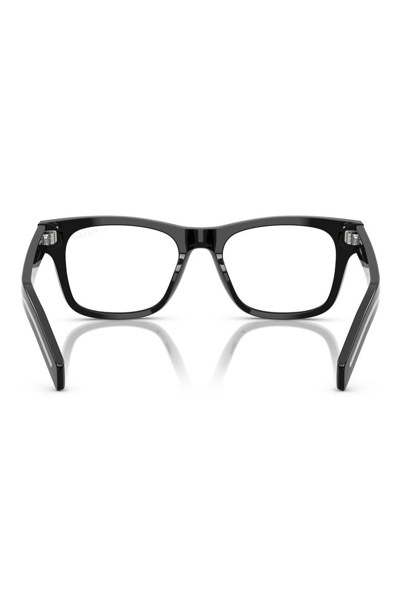 55mm Rectangular Blue Light Blocking Glasses, Alternate, color, BLACK / CLEAR BLUE LIGHT
