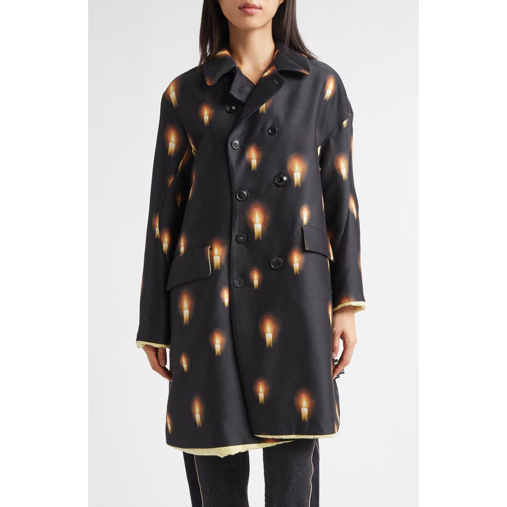 Undercover Candles Wool & Silk Coat In Black