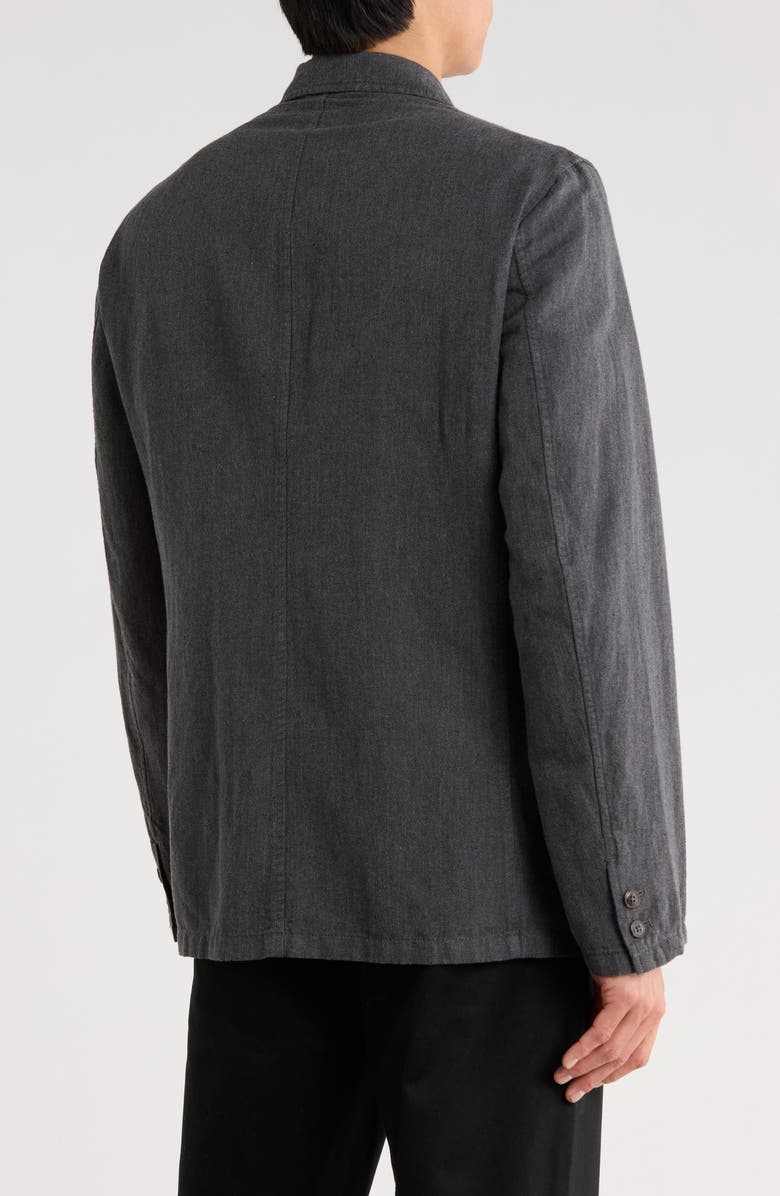 BUCK MASON Capitola Linen & Cotton Carry On Sport Coat, Alternate, color, Charcoal Herringbone