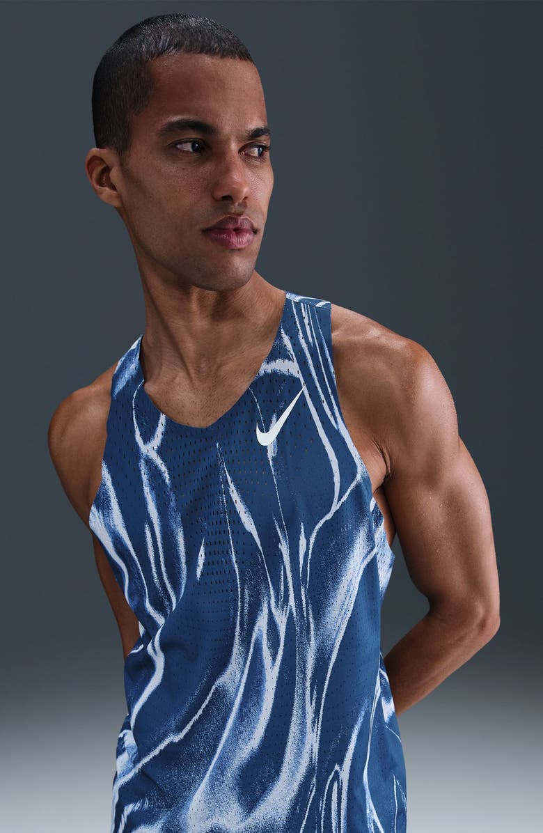 Nike AeroSwift Dri-FIT ADV Running Singlet, Alternate, color, Coastal Blue/ White