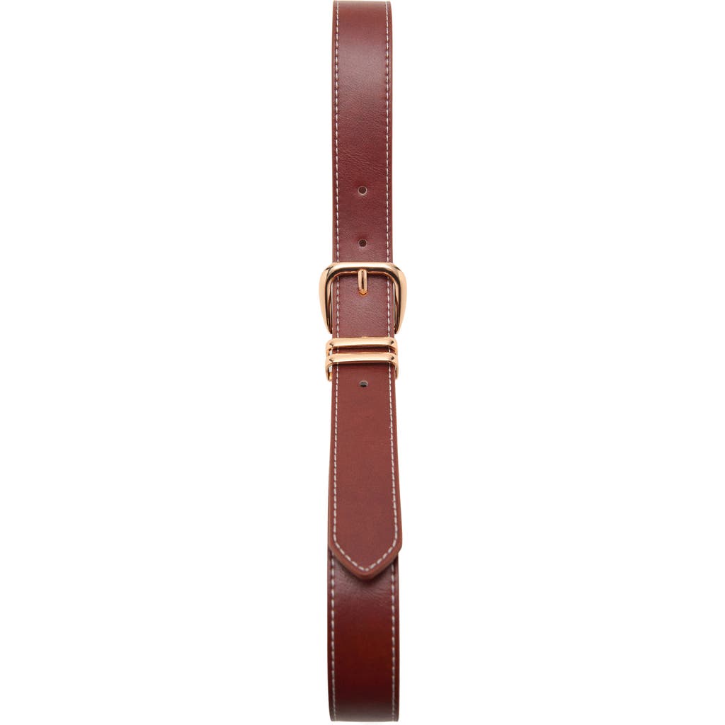Mango Metal Buckle Belt In Brown