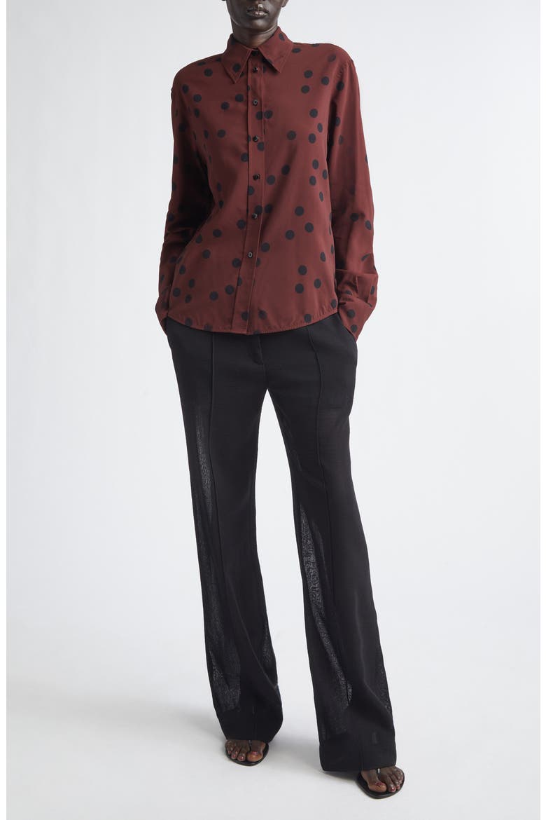 Paz Dot Print Button-Up Shirt, Alternate, color, ESPRESSO MULTI