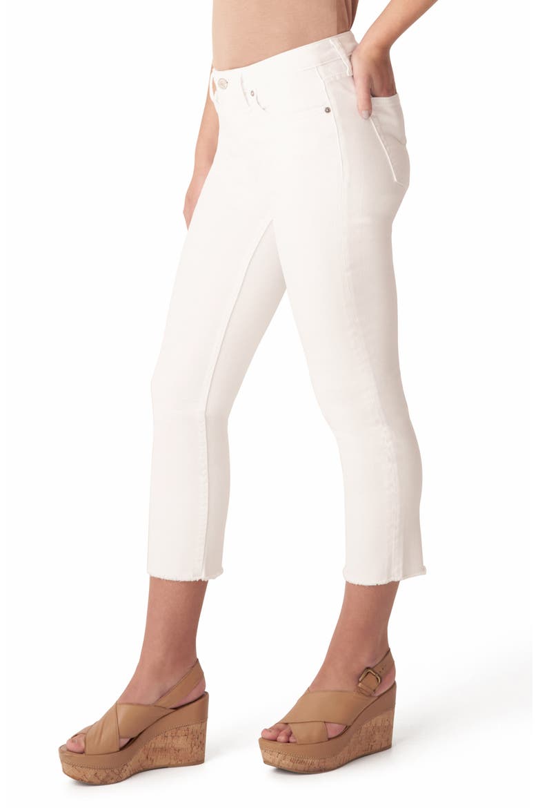 Most Wanted Frayed Crop Straight Leg Jeans, Alternate, color, WHITE