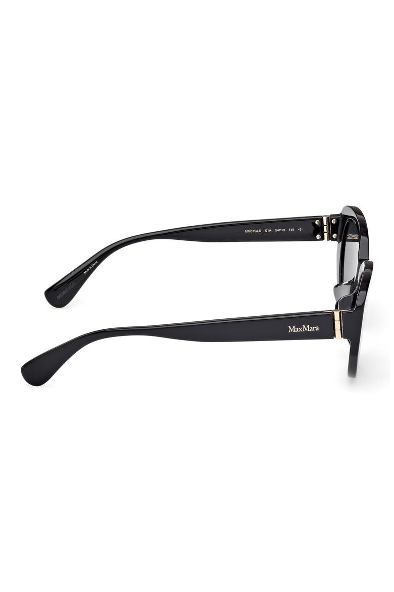 54mm Round Sunglasses, Alternate, color, SHINY BLACK / SMOKE