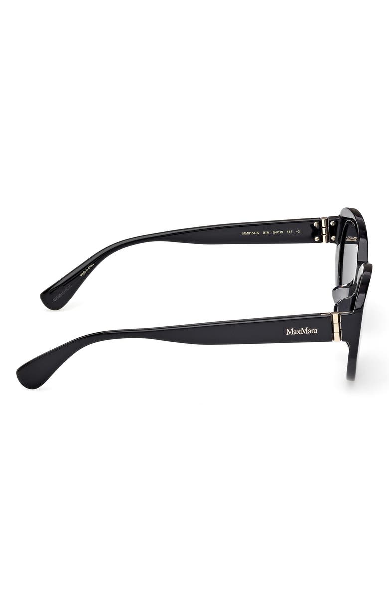 Max Mara 54mm Round Sunglasses, Alternate, color, Shiny Black / Smoke