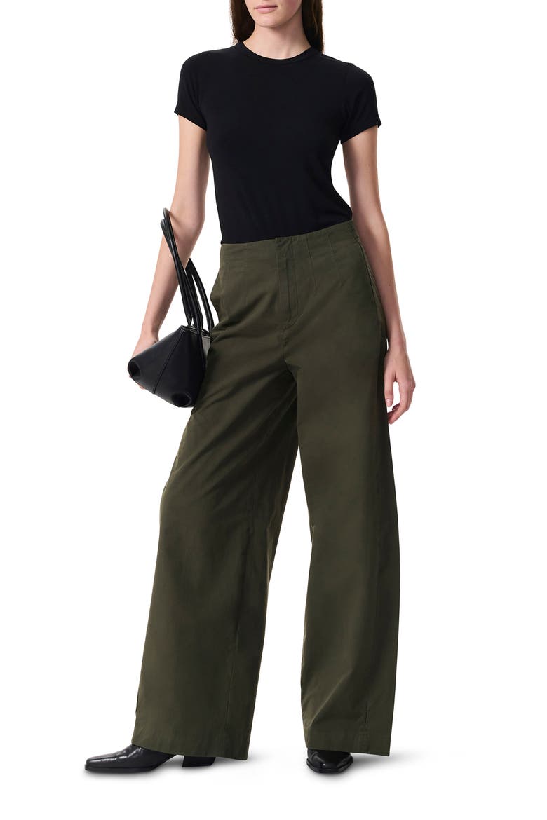 Kiana Cotton Wide Leg Pants, Alternate, color, ARMY