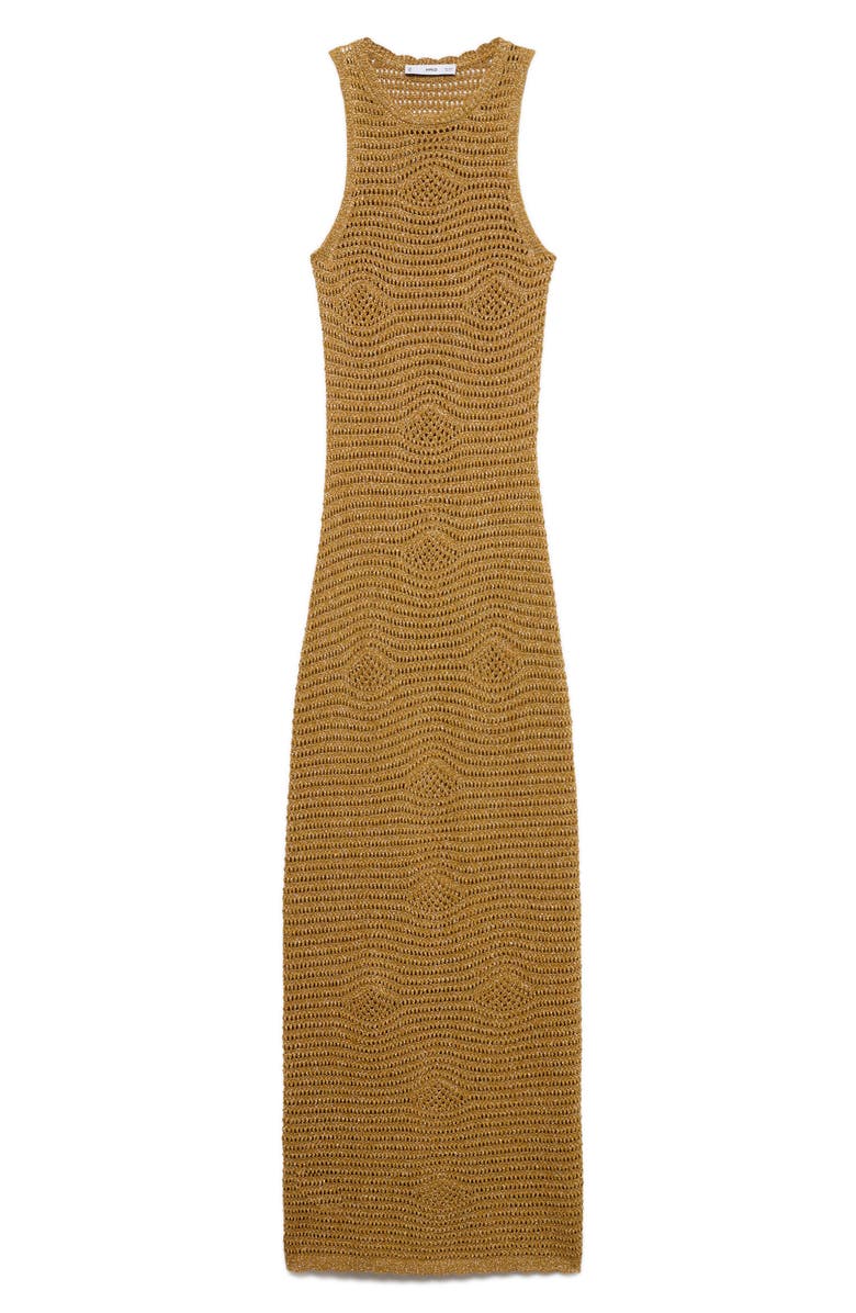 Metallic Open Stitch Maxi Sweater Dress