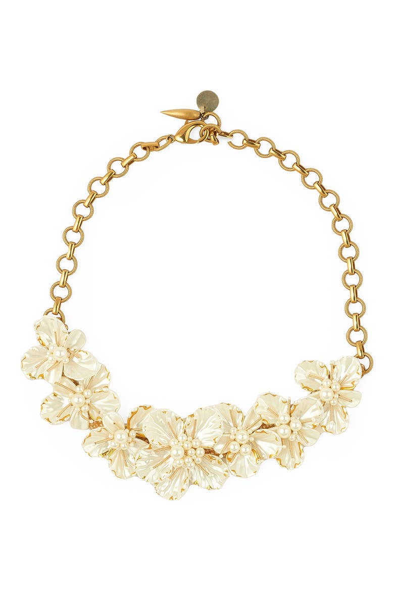 Wally Frontal Necklace, Main, color, GOLD/ WHITE