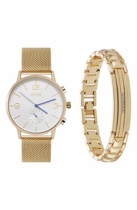 Jones New York Three-Hand Quartz Mesh Strap Watch & ID Bracelet Set