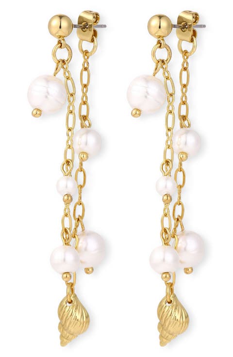 Dune Faux Pearl Chain Drop Earrings