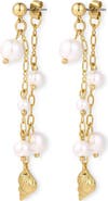 Petit Moments Dune Faux Pearl Chain Drop Earrings