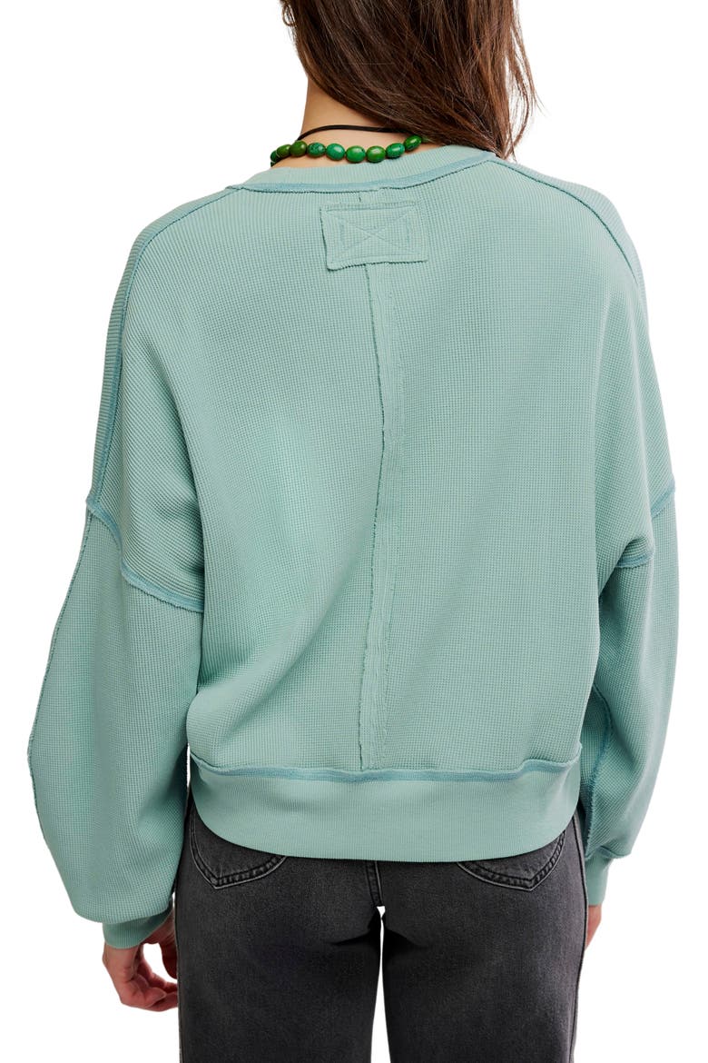Skyline Waffle Long Sleeve T-Shirt, Alternate, color, AQUA