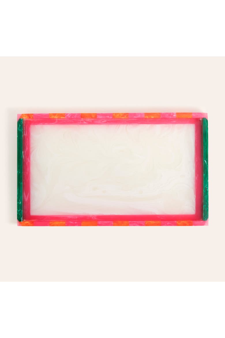 Tanda Resin Rectangle Tray Curated Decor, Main, color, Pink