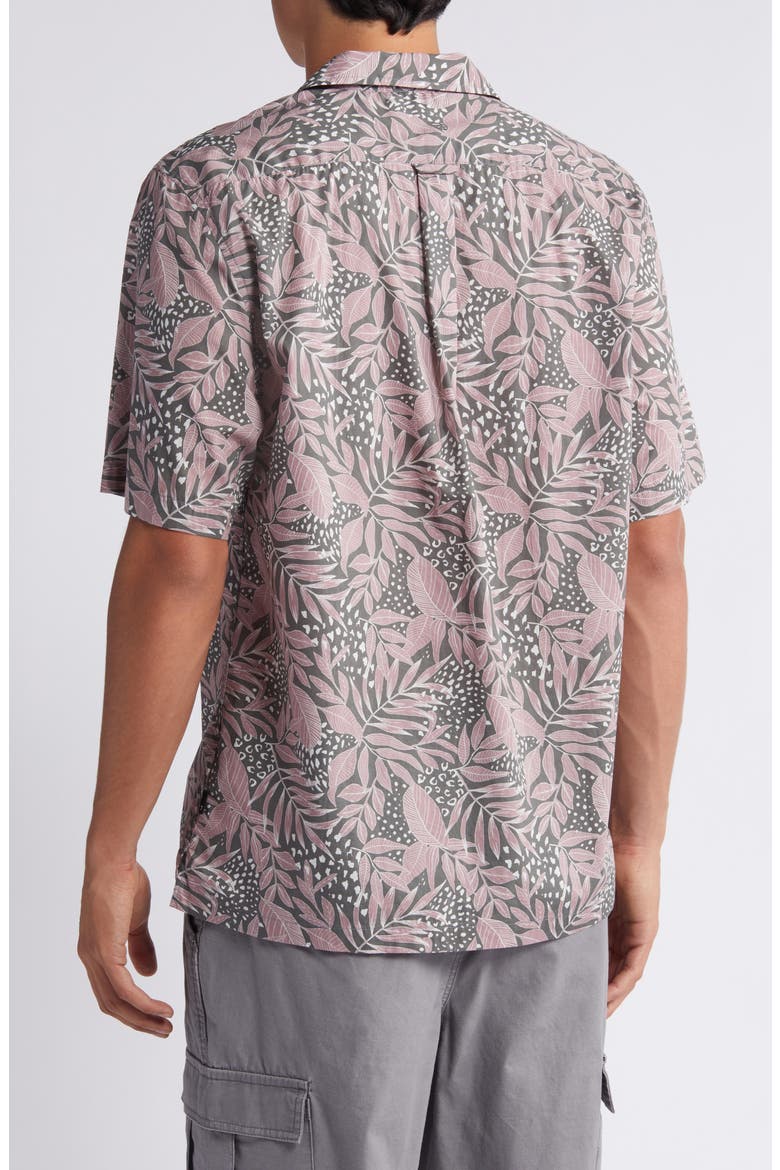 Botanical Print Camp Shirt, Alternate, color, MAUVE