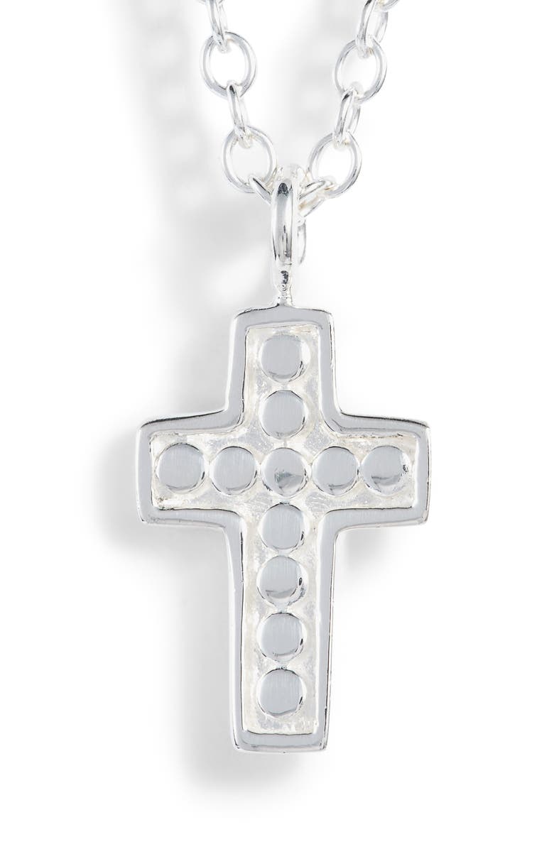 Anna Beck 'Gili' Reversible Mini Cross Necklace, Alternate, color, Two Tone