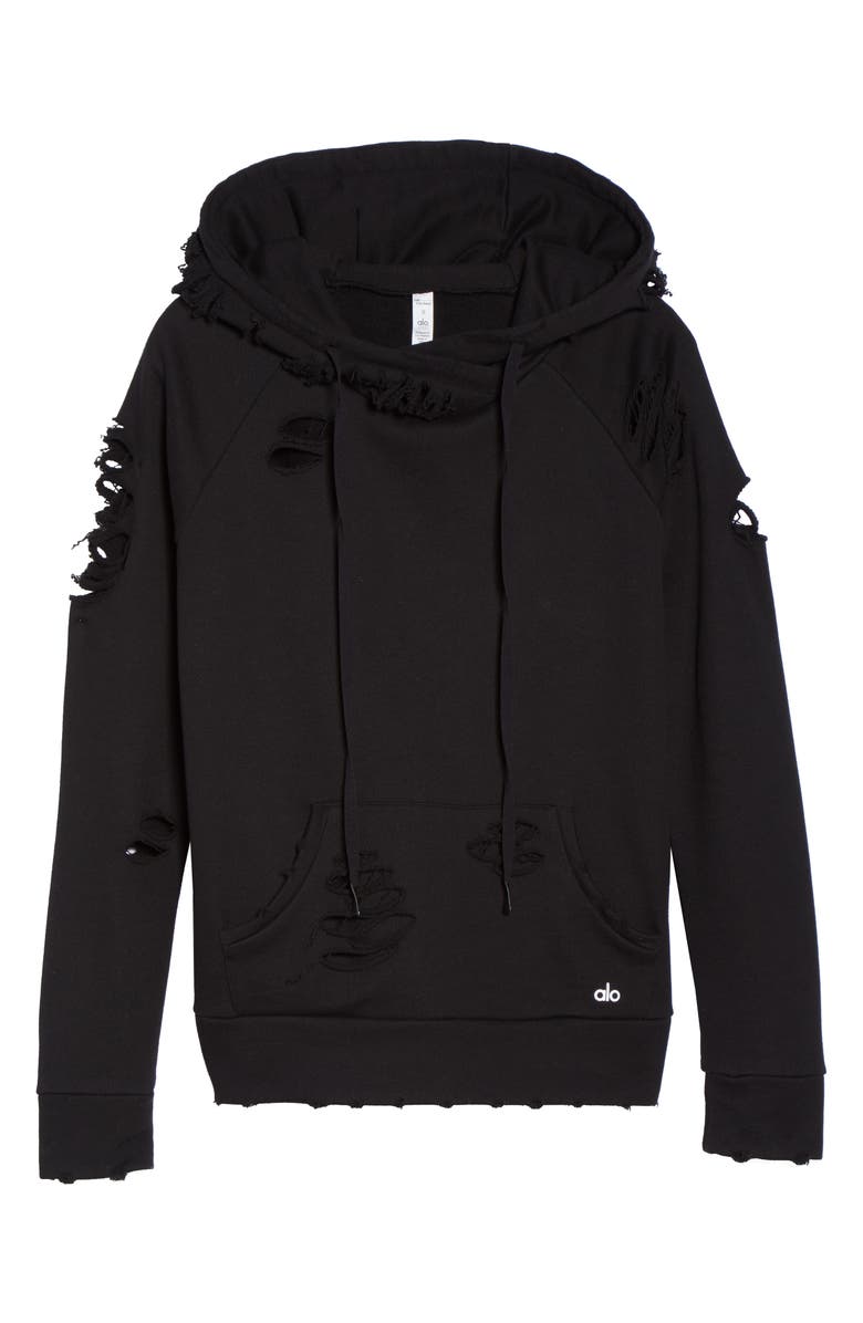 Alo Ripped Hoodie, Alternate, color, 