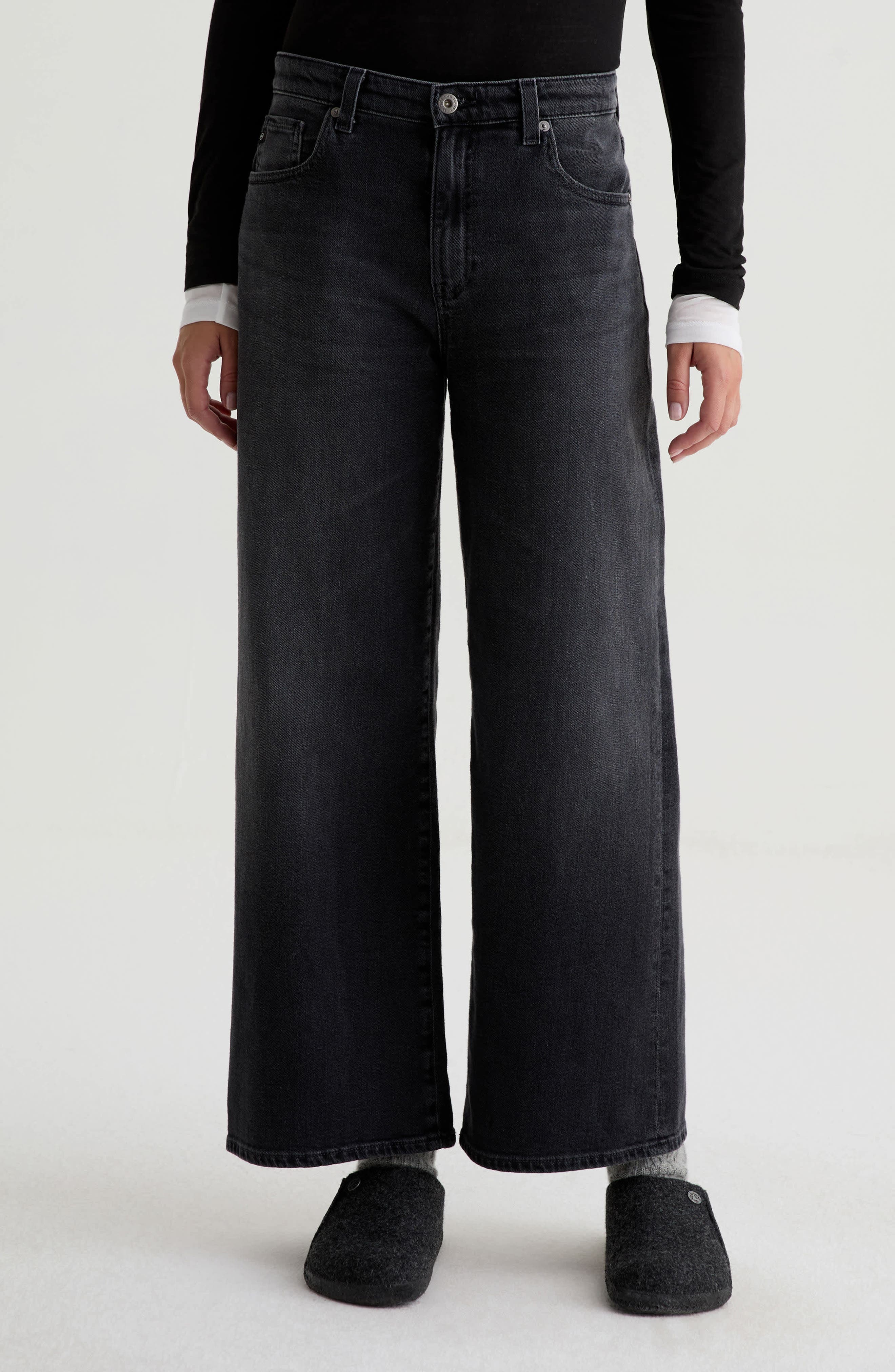 Saige Mid Rise Ankle Wide Leg Jeans