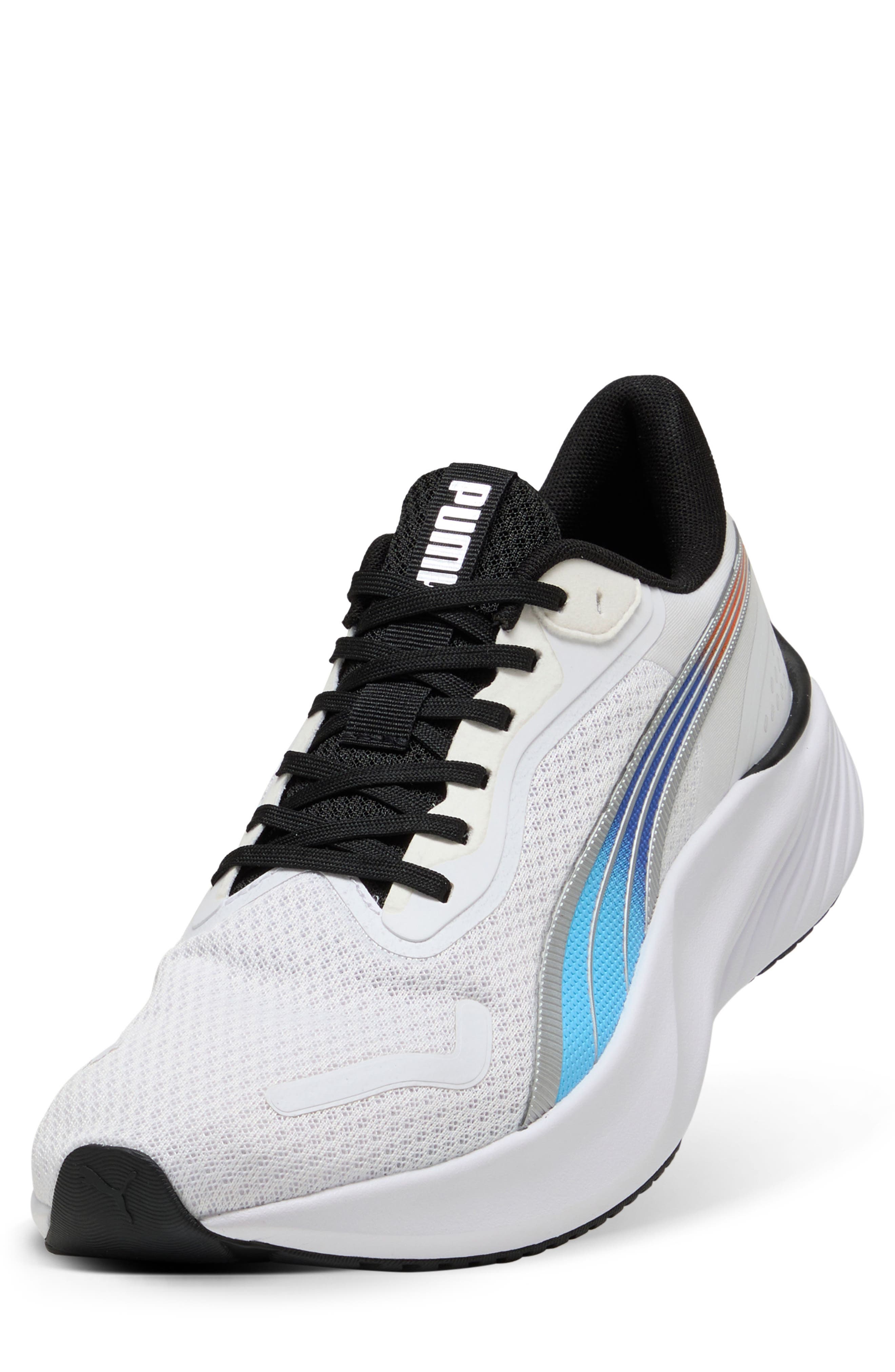 PUMA Pounce Lite Running Shoe, Alternate, color, Puma White/ Puma Black/ Blue