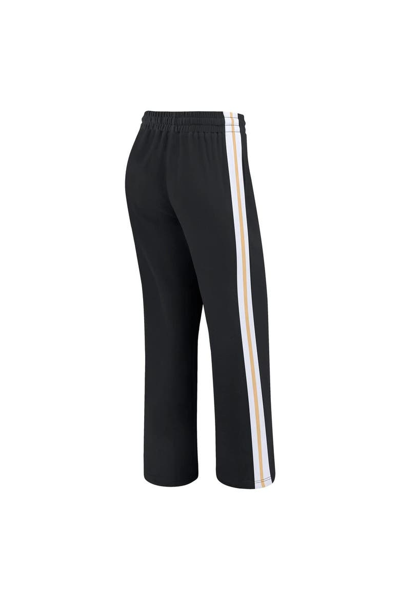Women's WEAR by Erin Andrews Black New Orleans Saints Color-Block Straight Leg Pants, Alternate, color, Black