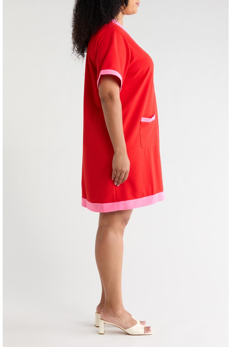 Durmela Contrast Shift Minidress, Alternate, color, RED-FUCHSIA