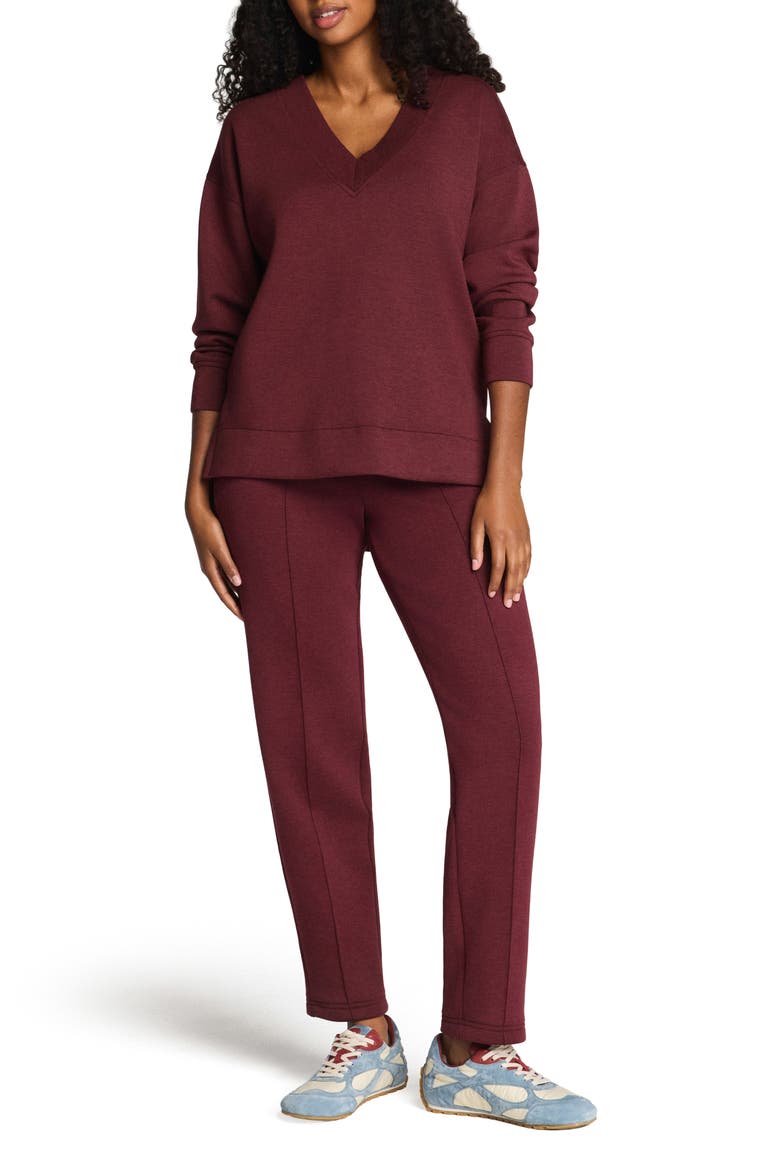 Brushed AirEssentials® Slim Straight Leg Pants, Alternate, color, CASSIS HEATHER