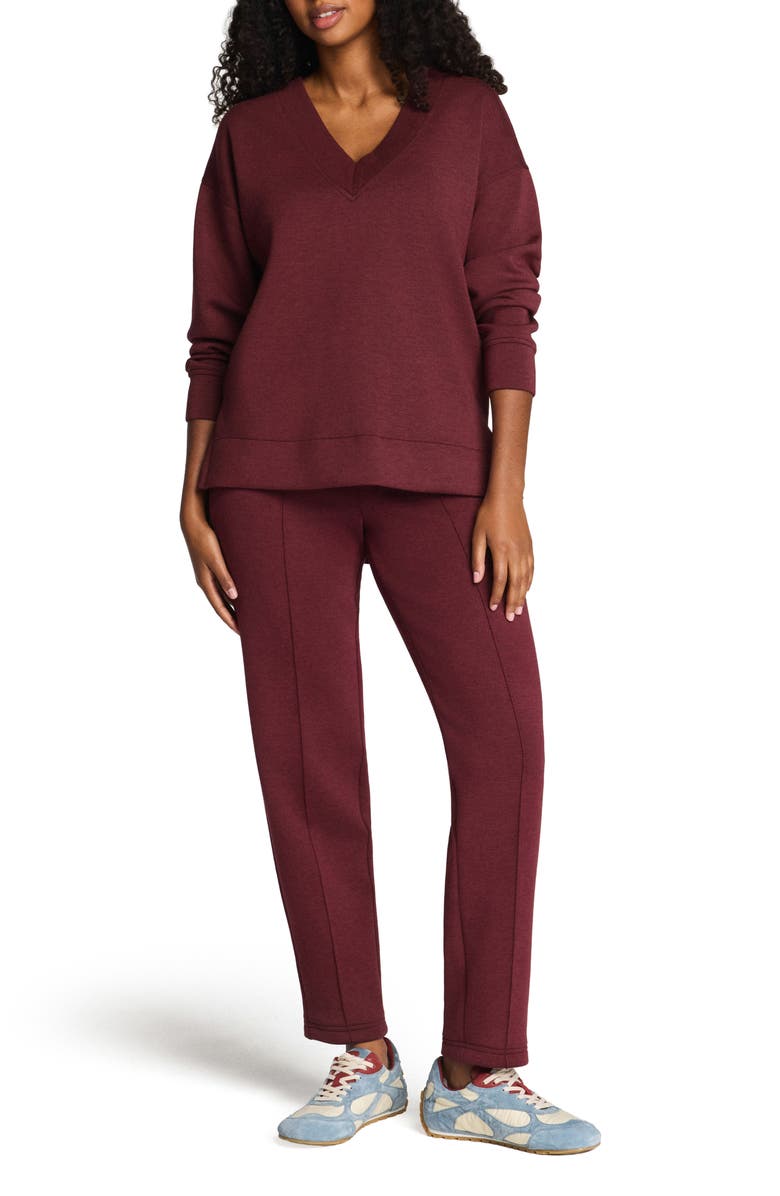 SPANX<sup>®</sup> Brushed AirEssentials<sup>®</sup> Slim Straight Leg Pants, Alternate, color, Cassis Heather