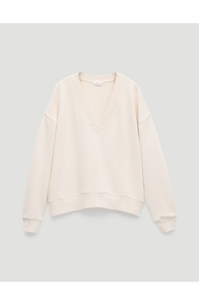 Hush Cleo V-Neck Cotton Sweatshirt, Alternate, color, Almond