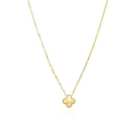Mini Gold Puffy Clover Necklace